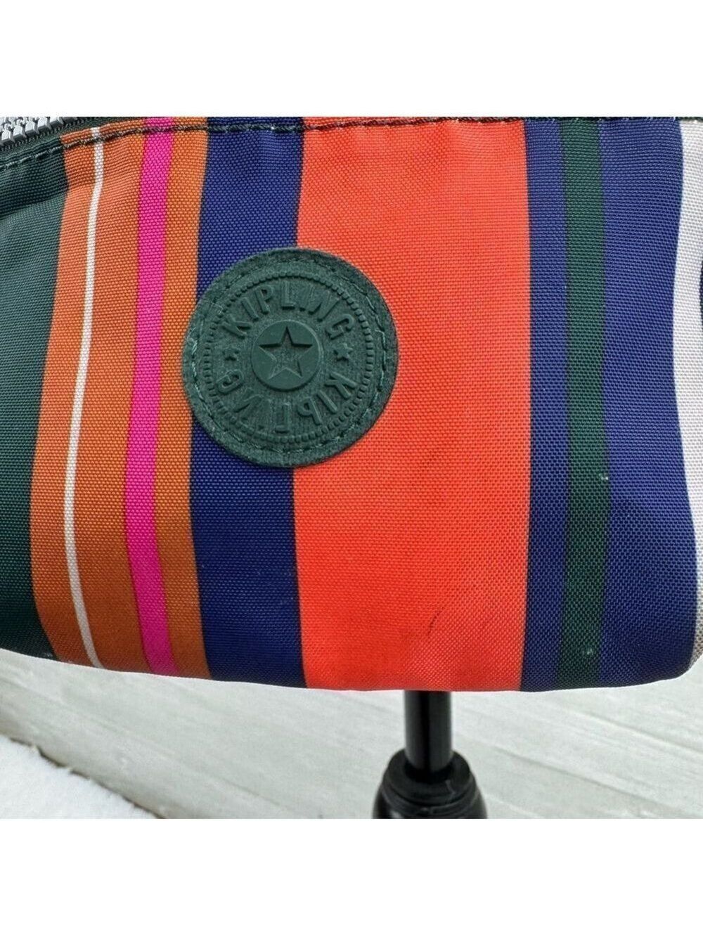 Kipling Alvar Rainbow Striped Nylon Crossbody Purse - Picture 4 of 12